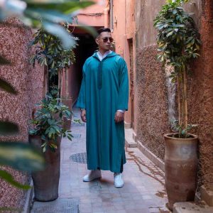 Jellaba Verte en Mlifa de Soie