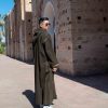 jellaba en laine couleur olive