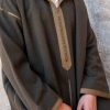 jellaba en laine couleur olive